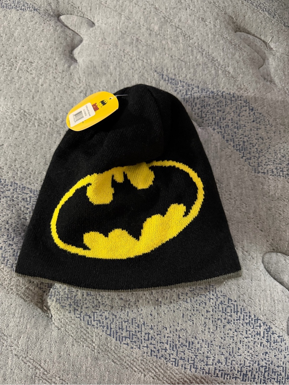 Batman Black and Yellow Knit Kids Beanie